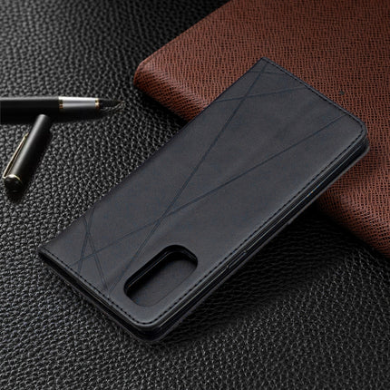 Rhombus Texture Horizontal Flip Magnetic Leather Case with Holder & Card Slots, For OPPO Reno4 Pro 5G