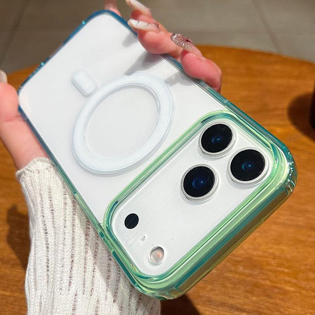 Contrast Color Gradient Transparent MagSafe Phone Case, For iPhone 18 Pro, For iPhone 18 Pro Max, For iPhone 17 Pro Max, For iPhone 17 Pro, For iPhone 17, For iPhone 17 Air