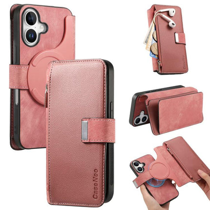 CaseNeo MagSafe RFID Anti-theft Zipper Wallet Retro Leather Phone Case, For iPhone Air, For iPhone 16 Pro Max, For iPhone 16 Pro, For iPhone 16 Plus