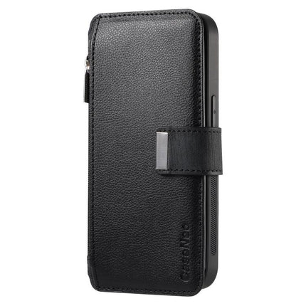 CaseNeo MagSafe RFID Anti-theft Zipper Wallet Retro Leather Phone Case, For iPhone 16, For iPhone 15 Pro Max, For iPhone 15 Pro, For iPhone 15 Plus