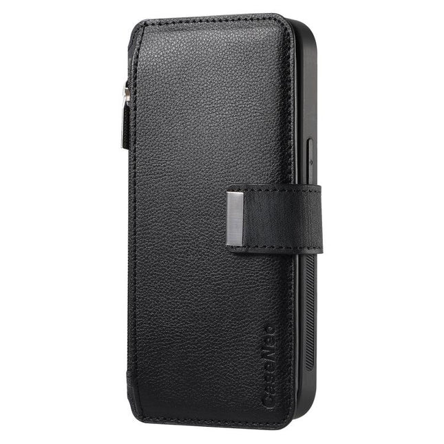 CaseNeo MagSafe RFID Anti-theft Zipper Wallet Retro Leather Phone Case, For iPhone 16, For iPhone 15 Pro Max, For iPhone 15 Pro, For iPhone 15 Plus