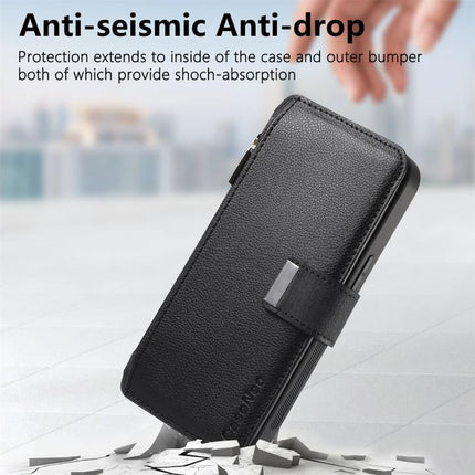 CaseNeo MagSafe RFID Anti-theft Zipper Wallet Retro Leather Phone Case, For iPhone 16, For iPhone 15 Pro Max, For iPhone 15 Pro, For iPhone 15 Plus