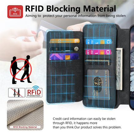 CaseNeo MagSafe RFID Anti-theft Zipper Wallet Retro Leather Phone Case, For iPhone 16, For iPhone 15 Pro Max, For iPhone 15 Pro, For iPhone 15 Plus