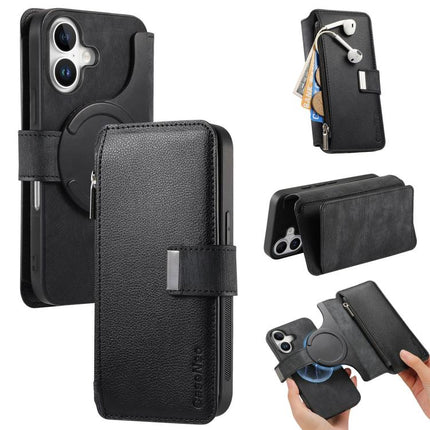 CaseNeo MagSafe RFID Anti-theft Zipper Wallet Retro Leather Phone Case, For iPhone 17e / 16e, For iPhone 17 Pro Max, For iPhone 17 Pro, For iPhone 17