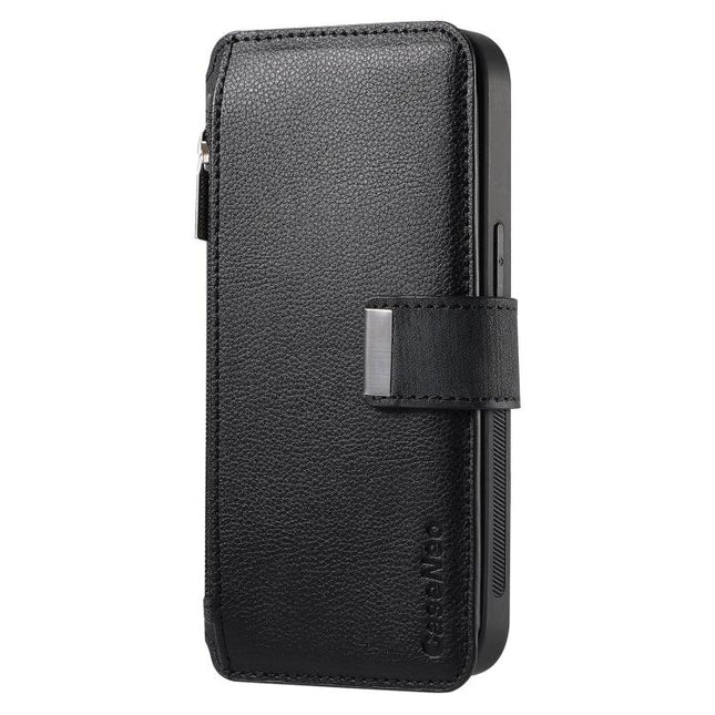 CaseNeo MagSafe RFID Anti-theft Zipper Wallet Retro Leather Phone Case, For iPhone 18 / 17, For iPhone 18 Pro / 17 Pro, For iPhone 18 Pro Max / 17 Pro Max, For iPhone 17e / 16e