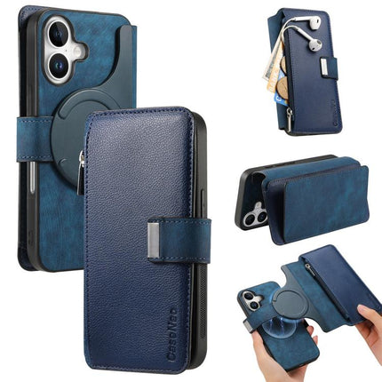 CaseNeo MagSafe RFID Anti-theft Zipper Wallet Retro Leather Phone Case, For iPhone 17e / 16e, For iPhone 17 Pro Max, For iPhone 17 Pro, For iPhone 17
