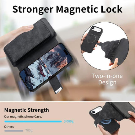 CaseNeo MagSafe RFID Anti-theft Zipper Wallet Retro Leather Phone Case, For iPhone Air, For iPhone 16 Pro Max, For iPhone 16 Pro, For iPhone 16 Plus