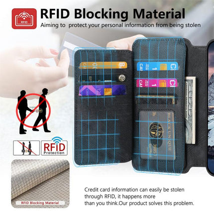 CaseNeo MagSafe RFID Anti-theft Zipper Wallet Retro Leather Phone Case, For iPhone Air, For iPhone 16 Pro Max, For iPhone 16 Pro, For iPhone 16 Plus