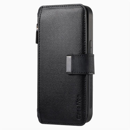 CaseNeo MagSafe RFID Anti-theft Zipper Wallet Retro Leather Phone Case, For iPhone 15, For iPhone 14