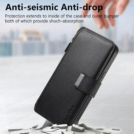 CaseNeo MagSafe RFID Anti-theft Zipper Wallet Retro Leather Phone Case, For iPhone 15, For iPhone 14