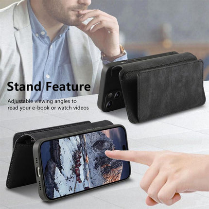 CaseNeo MagSafe RFID Anti-theft Zipper Wallet Retro Leather Phone Case, For iPhone 15, For iPhone 14