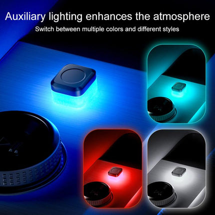 4pcs Car USB LED Atmosphere Light, White Light, Blue Light, Red Light, Ice Blue Light