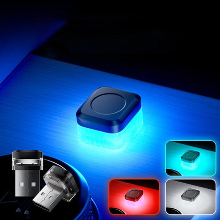 4pcs Car USB LED Atmosphere Light, White Light, Blue Light, Red Light, Ice Blue Light