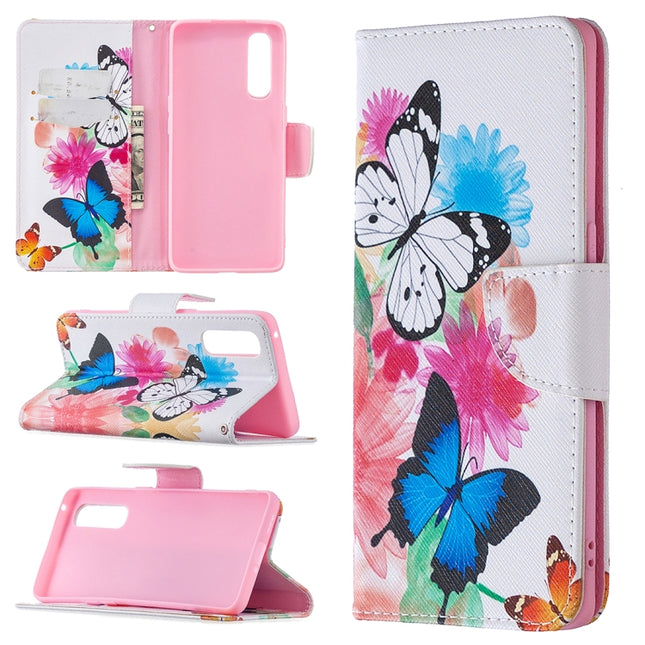 Colored Drawing Pattern Horizontal Flip Leather Case with Holder & Card Slots & Wallet, For OPPO Reno3 Pro, For OPPO Reno4 Pro 5G