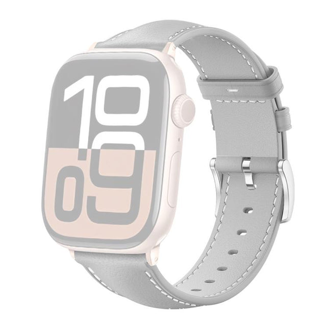 xDfind Black Shark Fine Grain Leather Watch Band, For Apple Watch 42 / 44 / 45 / 46 / 49mm, For Apple Watch 38 / 40 / 41 / S10 42mm