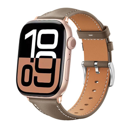 xDfind Black Shark Fine Grain Leather Watch Band, For Apple Watch 42 / 44 / 45 / 46 / 49mm, For Apple Watch 38 / 40 / 41 / S10 42mm