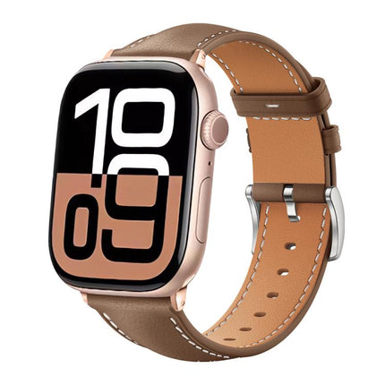 xDfind Black Shark Fine Grain Leather Watch Band, For Apple Watch 42 / 44 / 45 / 46 / 49mm, For Apple Watch 38 / 40 / 41 / S10 42mm