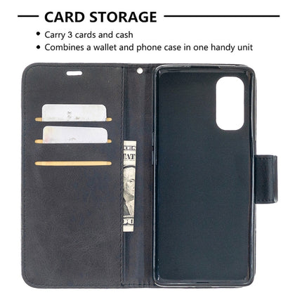 Retro Lambskin Texture Pure Color Horizontal Flip PU Leather Case, with Holder & Card Slots & Wallet & Lanyard, For OPPO Reno4 Pro 5G