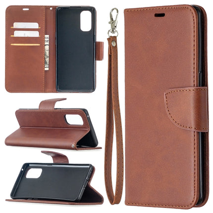 Retro Lambskin Texture Pure Color Horizontal Flip PU Leather Case, with Holder & Card Slots & Wallet & Lanyard, For OPPO Reno4 Pro 5G