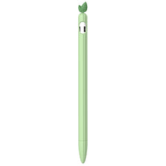 Funda protectora antideslizante de silicona con diseño de hojas de menta en color contrastante para Apple Pencil 1 y Apple Pencil 2