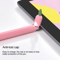 Funda protectora antideslizante de silicona con diseño de hojas de menta en color contrastante para Apple Pencil 1 y Apple Pencil 2