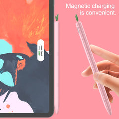 Funda protectora antideslizante de silicona con diseño de hojas de menta en color contrastante para Apple Pencil 1 y Apple Pencil 2