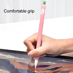 Funda protectora antideslizante de silicona con diseño de hojas de menta en color contrastante para Apple Pencil 1 y Apple Pencil 2