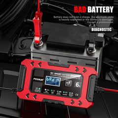 FOXSUR FBC1206F 12V 6A Car Motorcycle Battery Charger Smart Repair Multi-function Charger