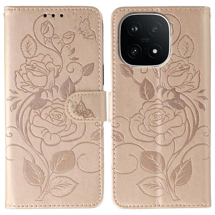 Rose Butterfly Embossed Leather Phone Case, For vivo iQOO 15, For vivo Y500 5G, For vivo V50 Lite 5G