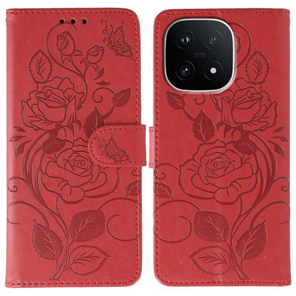 Rose Butterfly Embossed Leather Phone Case, For vivo iQOO 15, For vivo Y500 5G, For vivo V50 Lite 5G