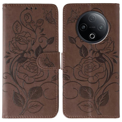 Rose Butterfly Embossed Leather Phone Case, For vivo iQOO 15, For vivo Y500 5G, For vivo V50 Lite 5G