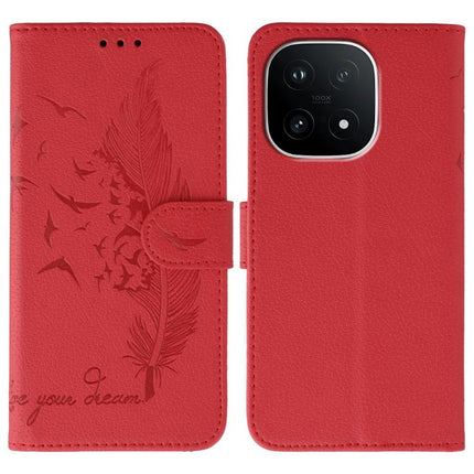 Feather Pattern Litchi Texture Leather Phone Case, For vivo iQOO 15, For vivo Y500 5G, For vivo V50 Lite 5G