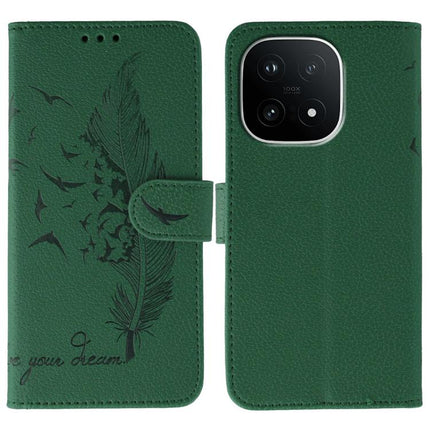Feather Pattern Litchi Texture Leather Phone Case, For vivo iQOO 15, For vivo Y500 5G, For vivo V50 Lite 5G