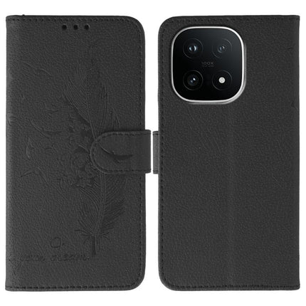 Feather Pattern Litchi Texture Leather Phone Case, For vivo iQOO 15, For vivo Y500 5G, For vivo V50 Lite 5G