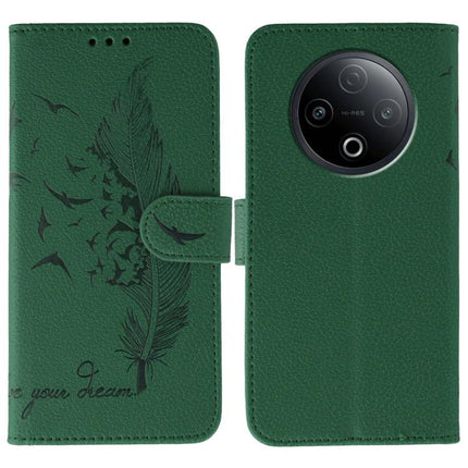Feather Pattern Litchi Texture Leather Phone Case, For vivo iQOO 15, For vivo Y500 5G, For vivo V50 Lite 5G