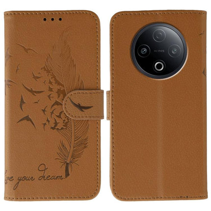 Feather Pattern Litchi Texture Leather Phone Case, For vivo iQOO 15, For vivo Y500 5G, For vivo V50 Lite 5G