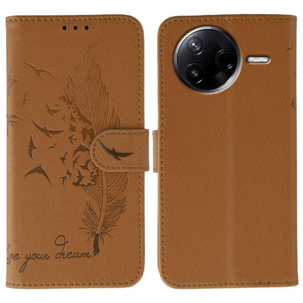 Feather Pattern Litchi Texture Leather Phone Case, For Xiaomi Poco F7 Ultra / Redmi K80 Pro, For Xiaomi Poco F7 Pro / Redmi K80, For Xiaomi Poco C75 4G, For Xiaomi 14T Pro