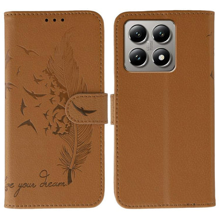 Feather Pattern Litchi Texture Leather Phone Case, For Xiaomi Poco F7 Ultra / Redmi K80 Pro, For Xiaomi Poco F7 Pro / Redmi K80, For Xiaomi Poco C75 4G, For Xiaomi 14T Pro