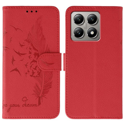 Feather Pattern Litchi Texture Leather Phone Case, For Xiaomi 14T