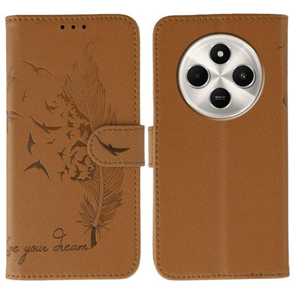 Feather Pattern Litchi Texture Leather Phone Case, For Xiaomi Poco F7 Ultra / Redmi K80 Pro, For Xiaomi Poco F7 Pro / Redmi K80, For Xiaomi Poco C75 4G, For Xiaomi 14T Pro