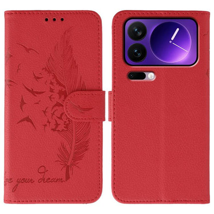 Feather Pattern Litchi Texture Leather Phone Case, For Xiaomi 17 Pro, For Xiaomi 17, For Xiaomi 15T Pro 5G, For Xiaomi 15T 5G