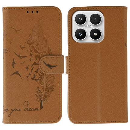 Feather Pattern Litchi Texture Leather Phone Case, For Xiaomi 17 Pro, For Xiaomi 17, For Xiaomi 15T Pro 5G, For Xiaomi 15T 5G