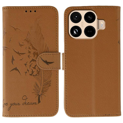 Feather Pattern Litchi Texture Leather Phone Case, For Xiaomi 17 Pro, For Xiaomi 17, For Xiaomi 15T Pro 5G, For Xiaomi 15T 5G