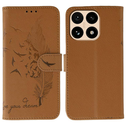 Feather Pattern Litchi Texture Leather Phone Case, For Xiaomi 17 Pro, For Xiaomi 17, For Xiaomi 15T Pro 5G, For Xiaomi 15T 5G