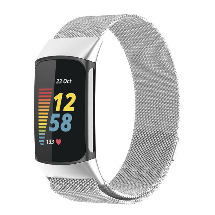 For Fitbit Charge 5 xDfind Milanese Magnetic Metal Watch Band, S, L