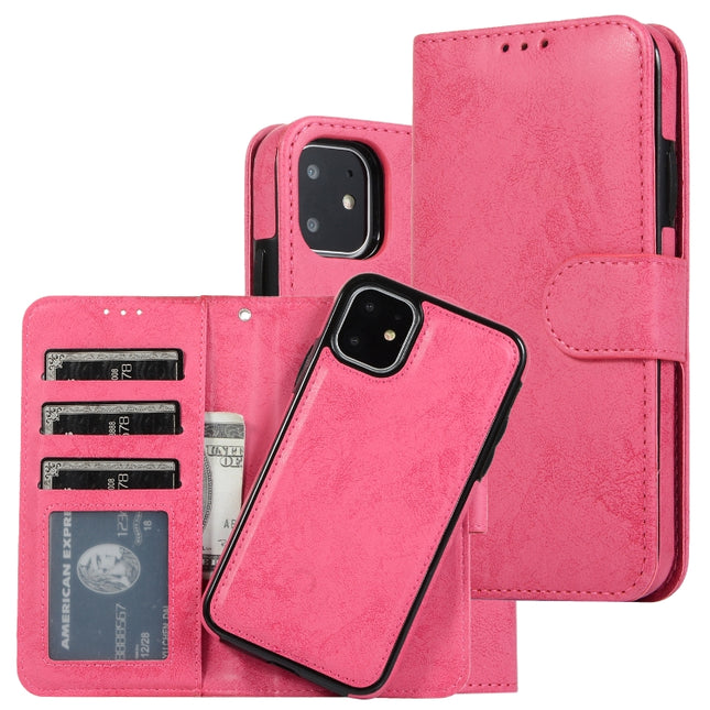KLT888-2 Retro 2 in 1 Abnehmbare magnetische Horizontal Flip TPU + PU Ledertasche mit Halter &amp; Kartenfächern &amp; Bilderrahmen &amp; Geldbörse, Für iPhone 11, Für iPhone 11 Pro, Für iPhone 11 Pro Max, Für iPhone 6, Für iPhone 6 Plus