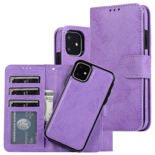 KLT888-2 Retro 2 in 1 Abnehmbare magnetische Horizontal Flip TPU + PU Ledertasche mit Halter &amp; Kartenfächern &amp; Bilderrahmen &amp; Geldbörse, Für iPhone 11, Für iPhone 11 Pro, Für iPhone 11 Pro Max, Für iPhone 6, Für iPhone 6 Plus