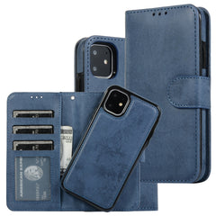 KLT888-2 Estuche retro 2 en 1 con tapa magnética horizontal desmontable de TPU + PU con soporte, ranuras para tarjetas, marco de fotos y billetera, para iPhone 11, para iPhone 11 Pro, para iPhone 11 Pro Max, para iPhone 6, para iPhone 6 Plus