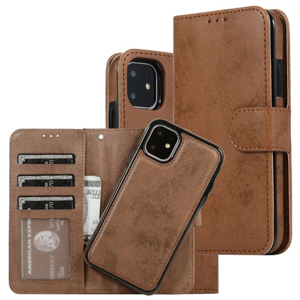 KLT888-2 Retro 2 in 1 Detachable Magnetic Horizontal Flip TPU + PU Leather Case with Holder & Card Slots & Photo Frame & Wallet, For iPhone 11, For iPhone 11 Pro, For iPhone 11 Pro Max, For iPhone 6