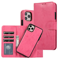 KLT888-2 Estuche retro 2 en 1 con tapa magnética horizontal desmontable de TPU + PU con soporte, ranuras para tarjetas, marco de fotos y billetera, para iPhone 11, para iPhone 11 Pro, para iPhone 11 Pro Max, para iPhone 6, para iPhone 6 Plus